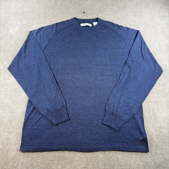 Pronto Uomo Other - Pronto Uomo Mens XL Blue 100% Silk Crewneck Raglan Long Sleeve Sweater Knit Top
